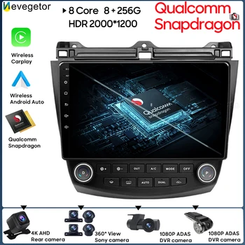 Стереоголовка 10,2-дюймовый автомобильный радиоприемник Android 13 Мультимедийный плеер для Honda ACCORD 7 2003-2007 GPS Навигация Carplay 4G Wifi