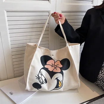 Сумка через плечо с Микки Маусом Disney большой емкости женская сумка для покупок 2022 года, сумка через плечо, студенческая дорожная сумка
