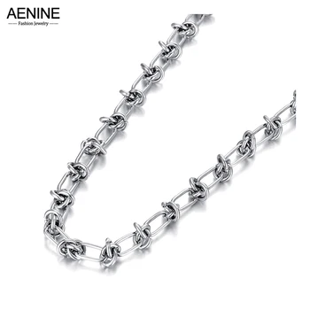 Цепочки из нержавеющей стали AENINE, ожерелья, Модное 18-каратное позолоченное Геометрическое Очаровательное ожерелье для женщин envio gratis AN22056